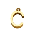 Polierter goldener Edelstahl-Buchstabe C Anhänger mit minimalistischem Design - C (Mit Kette) / Gold - Buchstabe C
