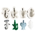 Set di 4 stampi in silicone per squalo, coccodrillo, tartaruga e orso polare fai-da-te - Set da 4 pezzi grigio