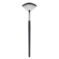 Fan highlighter makeup brush with soft black and white bristles and a sleek black handle - Small Black Fan Brush