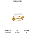 Minimalist 18k gold plated stainless steel spiral anxiety ring with 19mm diameter beads - Stainless Steel / JZ8482 Gold