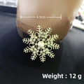 Golden snowflake brooch with rhinestones and pearl detail, 4.5cm width and 12g weight - Silver Dotted Snowflake