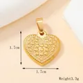Goldener Herzanhänger mit körniger Textur, 1,7cm Größe für DIY-Schmuckherstellung - 109-Gold Gehämmertes Herz Anhänger