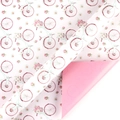 Floral gift wrapping paper with vintage bicycle patterns and a pink reverse side - Double Sided Bicycle