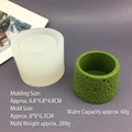 Stampo in silicone per vasi di pietra testurizzata con stampo, vaso finito e misure - Stile 3 / Semitrasparente