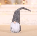 Handmade Christmas gnome with grey felt hat and white beard holiday desktop decor - Gray