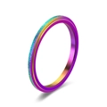 6mm spinner ring for men in iridescent titanium steel with a blue-green glitter finish - 2mm Colorful Frosted Spinner Ring