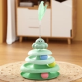 Juguete de torre para gatos verde menta con 4 niveles, bolas de colores y nube elástica - Verde