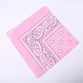 Pink paisley polyester bandana for outdoor sports and cycling with classic pattern - 54*54CM / Pink