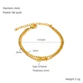 Dubbellaagse 18K vergulde roestvrijstalen kralenarmband met subtiele Love-hanger - LOVE Letter Stijl (ZH1139G)