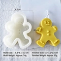 Gingerbread man silicone mold for Christmas candles with dimensions and finished product - Gingerbread Man H-0259