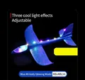 Avión planeador LED azul de 48cm en espuma EPP para niños con tres modos de luz - Azul Grande Luces LED de Cuerpo Completo (1 Unidad)