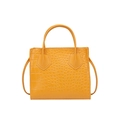 Ginger yellow crocodile pattern mini handbag with adjustable crossbody strap and top handles - Yellow