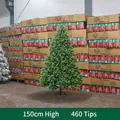 Albero di Natale artificiale verde 150cm con 460 rami e base di supporto in metallo - 1.5m Bicolore Alta Densità (460 Punte)