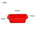 Kleine rode siliconen rechthoekige broodvorm met exacte afmetingen 19,2x9,5x5,5 cm - Klein / Rood