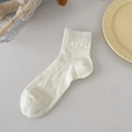 Calcetines de malla transpirable blanco crema con rayas verticales y puños acanalados - Talla única / Beige