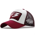 3D embroidered F3 trucker hat with Dubai print and mesh panels for outdoor activities - Adjustable / Wine Red (JX-B449)