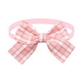 Elegante papillon rosa a quadri per animali con cinturino elastico per cani e gatti - Rosa a Quadri