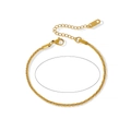 Minimalist 18K gold plated mesh chain bracelet with 17+5cm adjustable lobster clasp - Granular Texture Snake Chain (NB-B1179)