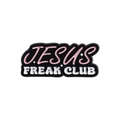 Spilla creativa in metallo nero con testo rosa Jesus Freak Club per borse e abiti - JESUS FREAK CLUB