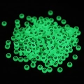 Luminous 7x4mm green glow round bead with black letter B for DIY jewelry making - Letter B / Luminous Green