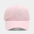 Pink baseball cap with bow embroidery and God Is Good slogan in soft cotton - Adjustable / Pink