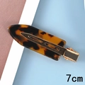 7cm Haarklammer mit Schildpatt-Muster und goldener Metall-Entenschnabelklemme für Damen - Dunkelbraunes Schildpatt (Acetat 16#) / 7cm