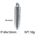 Brushed stainless steel bullet pendant with cross, size 49x10mm for couples jewelry - Silver Brushed Cross Bullet Style (KP78728-K)