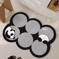 Tappetino da bagno assorbente in diatomite con design panda e forma a cerchi - Fango di diatomee - Grigio Tuanzi / 40x60cm