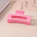 Matte pink rectangular hair claw clip for thick hair shown on a minimalist background - #25 Matte Rose Red - 10.5cm / Bulk (No Packaging)