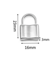 Silver stainless steel padlock pendant charm with dimensions 23mm by 16mm - Lock-10 / Steel