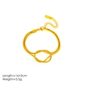 Bracciale a catena serpente in acciaio inossidabile dorato con nodo centrale da donna - Oro 18K / Oro