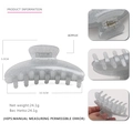 Sparkly silver glitter acrylic hair claw clip for women, size 10.5cm large shark clip - Glitter Silver