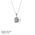 Dettaglio della collana con nodo d'argento, ciondolo zircone 15mm e specifiche misure - Collana di Strass / Color Acciaio