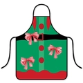 Christmas elf style waterproof green apron with red collar and bow tie decorations - Christmas Elf Suit - Green