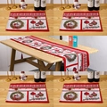 Christmas table runner and placemat set with festive Santa and red plaid patterns - Type D Christmas Wreath