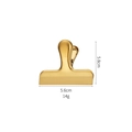 Clip de sellado en T de acero inoxidable dorado con 5,8 cm de alto y 5,6 cm de ancho - Pequeño / Dorado