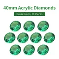 Set van 10 grasgroene acryl diamanten 40mm voor speelgoed en decoratie - 40mm (Grasgroen)