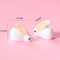 Miniature resin white rabbit figurines for micro landscape gardening size 2.1x1.6cm - Long Eared Bunny