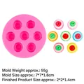 Pink silicone mold for mini round tarts with 7 cavities for chocolate and baking - 2#B1142 Cylinder / Pink