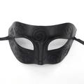 Classic matte black masquerade half face mask with embossed floral patterns for party - Little Prince / Matte Black