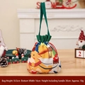 Christmas velvet drawstring gift bag featuring cartoon reindeer skiing pattern with bow - Velvet Cartoon Apple Bag Reindeer