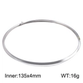Collier ras du cou minimaliste en acier titane argenté 4mm avec diamètre interne 135x4mm - Ton Argent (KN107108-Z)