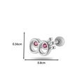 Orecchino a perno infinito in argento con gemma rossa e chiusura a vite 8x5,6mm - Stile 4 Occhio Infinito / Argento