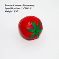 Realistic red strawberry squishy toy for stress relief with green leaves size 11x8.5cm - Big Strawberry