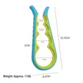 Blue and green 4-in-1 multifunctional bottle opener with non-slip handle and size specs - Blue
