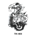 Waterproof temporary tattoo sticker with black and white tiger and skull design TH-403 - Th-403 / 210*148mm