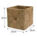 Cesto portaoggetti quadrato in fibra naturale con manici integrati, 30x30x30cm - Alghe Pieghevole 30x30CM