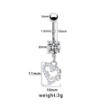 Spécifications détaillées de taille pour piercing nombril cœur et infini en acier inox - Pois Noirs