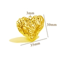 Gold stainless steel hollow heart pendant with textured finish and 35mm width - R84-Gold-Lava Texture