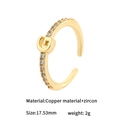 Adjustable 14K gold plated ring with zircon G-letter design and copper material base - Letter G